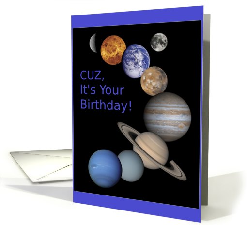 Cuz, Solar System, Happy Birthday! card (623432)