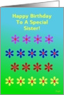 Sister, Happy Birthday! Colorful Flower Garden card