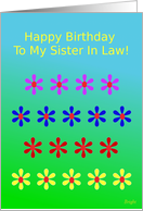 Sister In Law, Happy Birthday! Colorful Flower Garden card