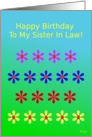 Sister In Law, Happy Birthday! Colorful Flower Garden card