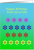 From All of Us, Happy Birthday! Colorful Flower Garden card