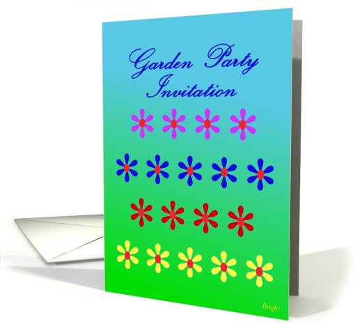 Garden Party Invitation, Colorful Flower Garden card (628680)