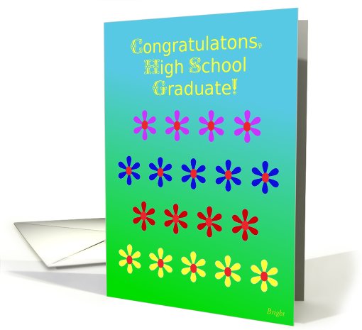 Congratulations, High School Graduate, Colorful Flower Garden card