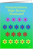 Congratulations, High School Graduate, Colorful Flower Garden card
