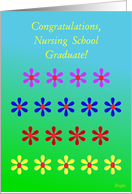 Congratulations, Nursing School Graduate, Colorful Flower Garden card