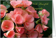 Heartfelt Sympathy, Loss of Husband, Beautiful Begonias card