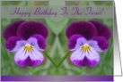 Twins,Happy Birthday!, Two Identical Johnny Jump Up Flowers card