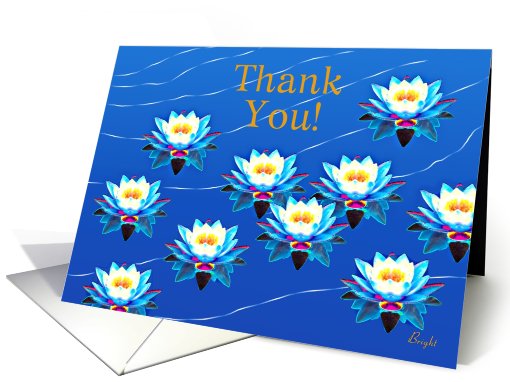 Thank You!, Water Lilies Floating On A Pond card (645601)