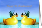 1st, Happy Anniversary, Two Yellow Ducks card