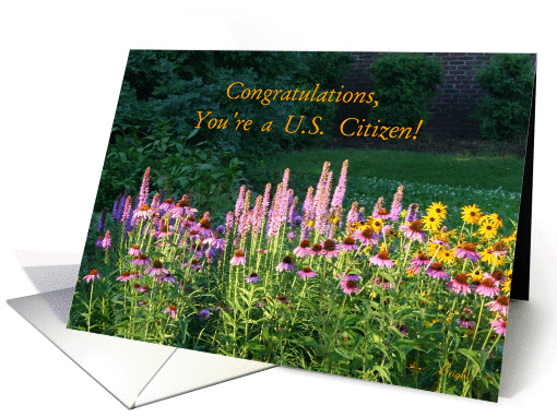 Congrats on U.S. Citizenship - Flower Garden card (664498)
