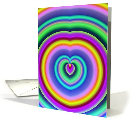 Note Card, Psychedelic Heart card (677061)