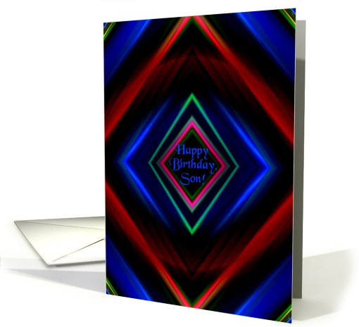 Son, Happy Birthday!, Black Digital Diamond with Attitude card