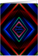 Son, Happy Birthday!, Black Digital Diamond with Attitude card