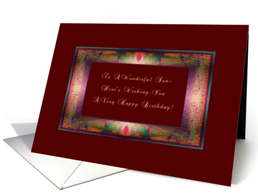 Son, Happy Birthday , Fancy Modern Frame card (681935)