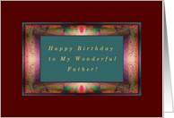 Father, Happy Birthday, Fancy Modern Frame card