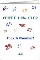 Humor, Happy Birthday, Numbers Game card
