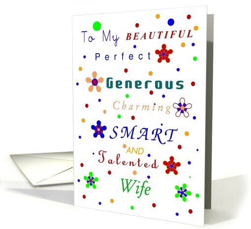 Wife, Happy Birthday, Compliments card (682324)