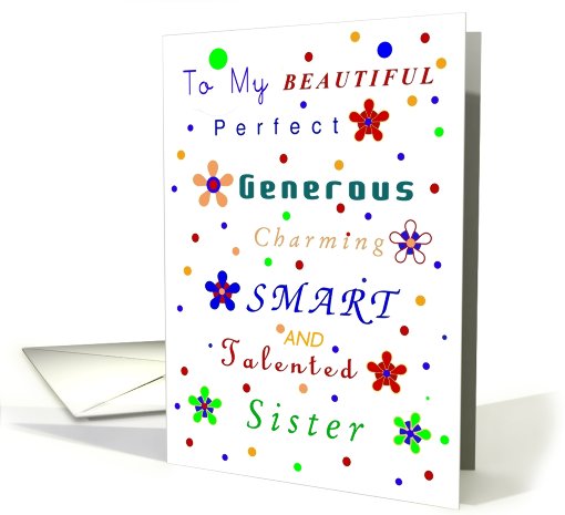 Sister, Happy Birthday, Compliments card (682332)