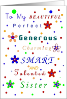 Sister, Happy Birthday, Compliments card