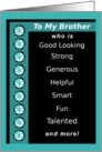 Brother, Happy Birthday, Compliments, Funny card