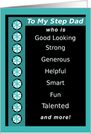 Step Dad, Happy Birthday, Compliments, Funny card