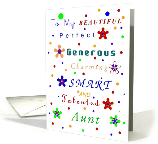 Aunt, Happy Birthday Compliments card (687978)