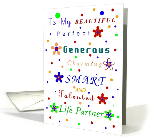 Life Partner, Happy Birthday Compliments card (687996)