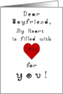 Boyfriend, Happy Valentine’s Day!, Heart Full of Love, humor card