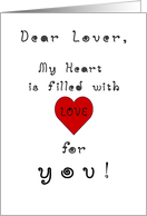 Lover, Happy Valentine’s Day!, Heart Full of Love, humor card