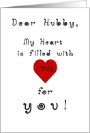 Hubby, Happy Valentine’s Day!, Heart Full of Love, humor card