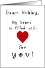 Hubby, Happy Valentine’s Day!, Heart Full of Love, humor card