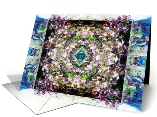 Note Card, Glass Pitcher with Water and Bead Abstract Version card