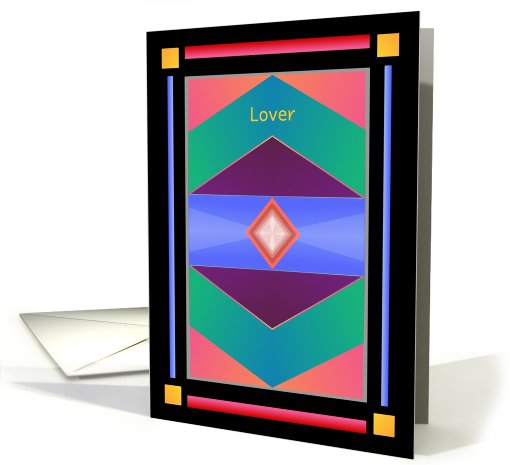 For Lover, Happy Birthday! Contemporary Gem Digital Design card