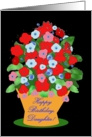 Daughter, Happy Birthday! Floral Planter card