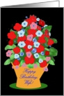 Wife, Happy Birthday! Floral Planter card
