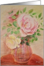 Blank Note Card, Best of Show, Roses in a Vase, Watercolor Reproduction card