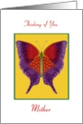 Thinking of You! Mother, Beautiful Butterfly card