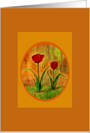 Spring Equinox, Two Red Tulips card