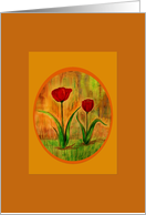 Blank Note Card, Two Red Tulips card