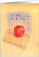 Happy Birthday, Teacher, An Apple for My Teacher - Watercolor Reproduction card