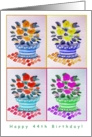 Happy 44th Birthday Day!, Window Flowers, Original Watercolor card
