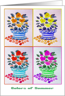 Colors Of Summer, Window Flowers, Original Watercolor card