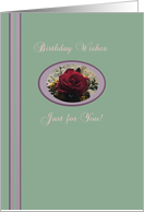 Birthday Wishes, Just for You! Apothecary Rose card