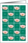 Thinking of You, Graphic Design Lotus on Green Squares card