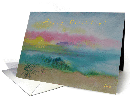 from both of us, Happy Birthday!, Misty Mountain Island card (810124)