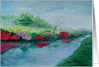 Note Card, Spring Creek with Bridge card