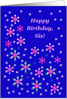 Happy Birthday, Sis! A Splash of Flowers card