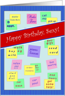Happy Birthday, Sexy!, Message Board - Adult - For Her card
