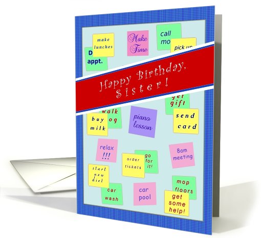 Happy Birthday, Sister!, Message Board - Adult - For Her card (811700)