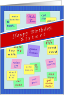 Happy Birthday, Sister!, Message Board - Adult - For Her card